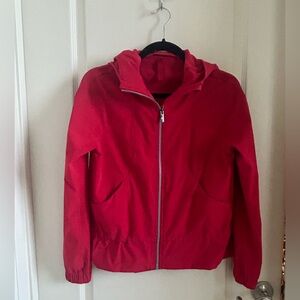 Vibrant Red Hooded Jacket